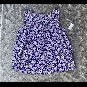 Laura Scott Blue Floral Tank Top